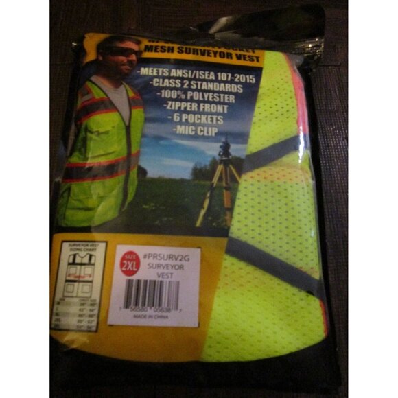 Forester Hi-Vis Class 2 Mesh Safety Vest Multi Pocket Surveyor Vest Mic Clip 2XL - Picture 1 of 6